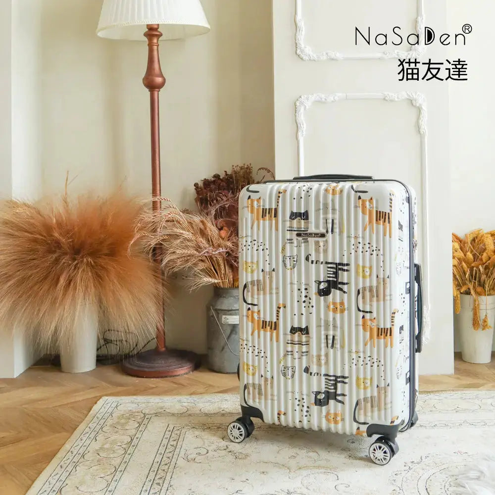 【送料無料】【NaSaDen】ジッパースーツケース  かわいい動物シリーズ 22/26/29インチ 新無憂 限量クラシック/限定コラボ アルミ合金 多段式 米国認証 TSA PU 超静音 防水内ポケット PC plus材質 防塵カバー【台湾直送】 NaSaDen行李箱