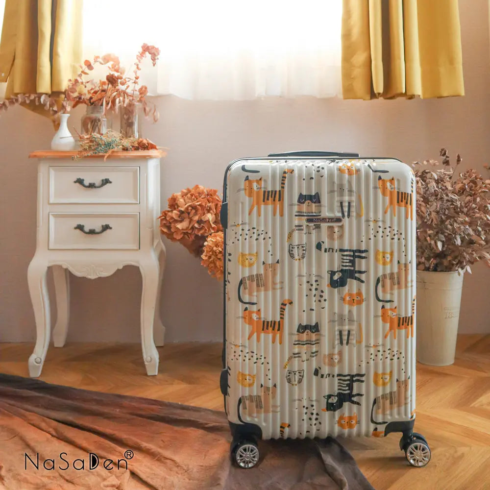 日本専用エリア【送料無料】【NaSaDen】ジッパースーツケース   猫友達 22/26/29インチ 新無憂 限量クラシック【台湾直送】 NaSaDen行李箱