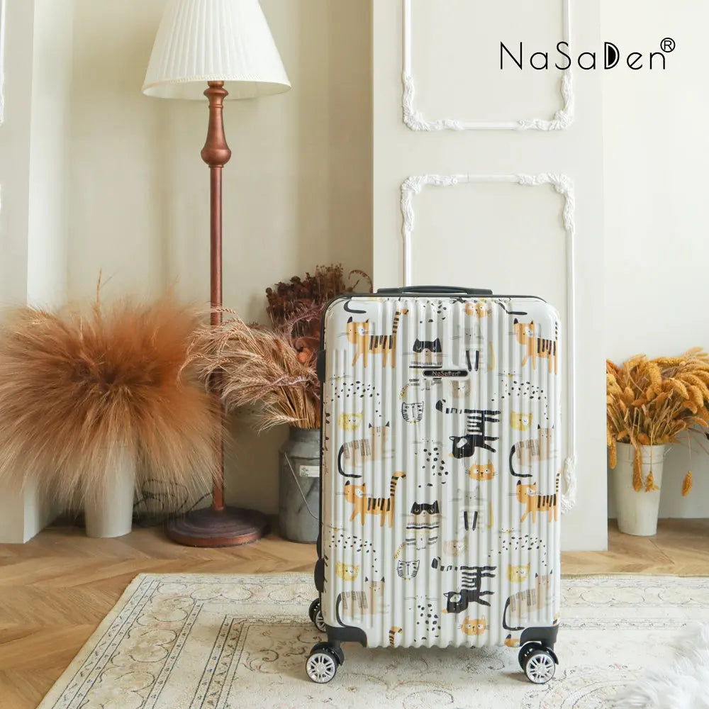 日本専用エリア【送料無料】【NaSaDen】ジッパースーツケース   猫友達 22/26/29インチ 新無憂 限量クラシック【台湾直送】 NaSaDen行李箱