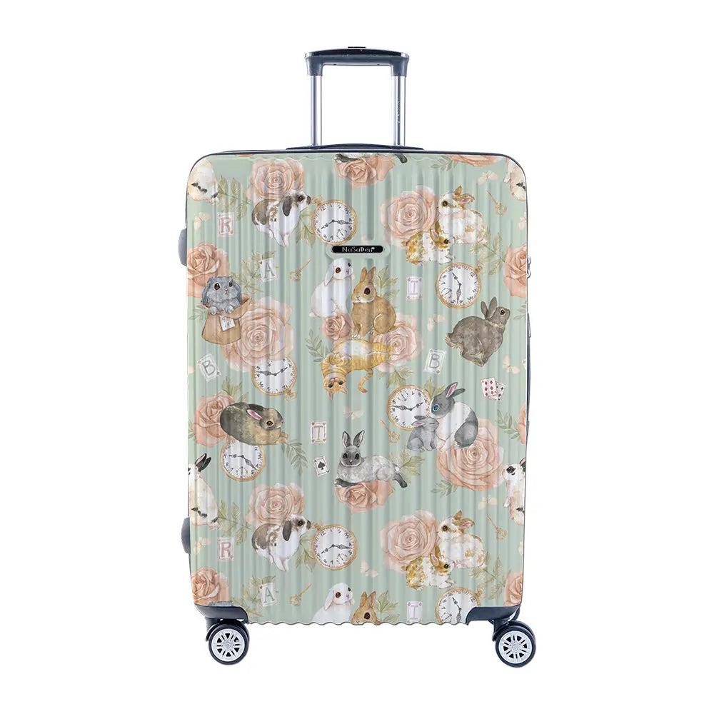 日本専用エリア【送料無料】【NaSaDen】ジッパースーツケース   ウサギ 22/26/29インチ 新無憂 限量クラシック【台湾直送】 NaSaDen行李箱