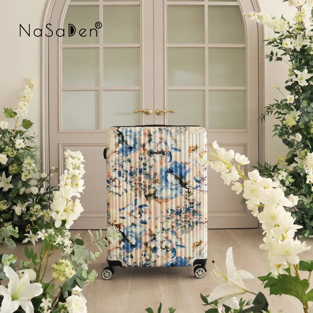 日本専用エリア【送料無料】【NaSaDen】ジッパースーツケース ガーデン 花の出 22/26/29インチ 新無憂 限量クラシック【台湾直送】 NaSaDen行李箱