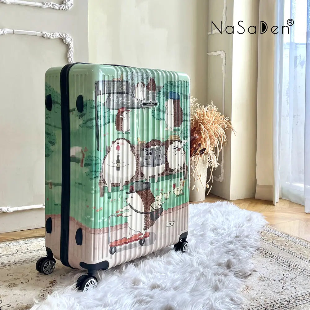 日本専用エリア【送料無料】【NaSaDen】ジッパースーツケース   【Fujikao】共同ブランド森林の散策 22/26/29インチ 新無憂 限量クラシック【台湾直送】 NaSaDen行李箱