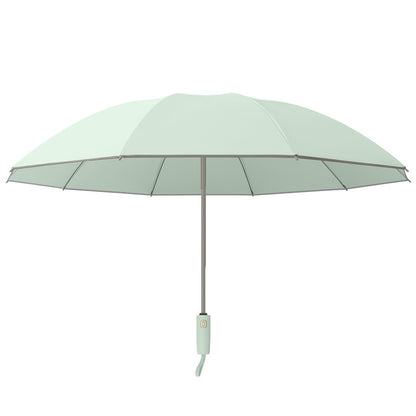【LHS】360度安全反光條十骨反向全自動摺疊傘｜雨天不濕身 晴雨兩用105公分加大傘面