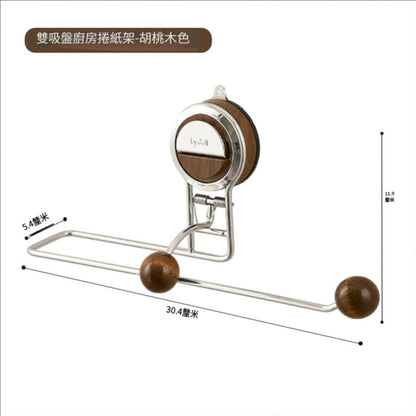 原木吸盤廚房紙巾架