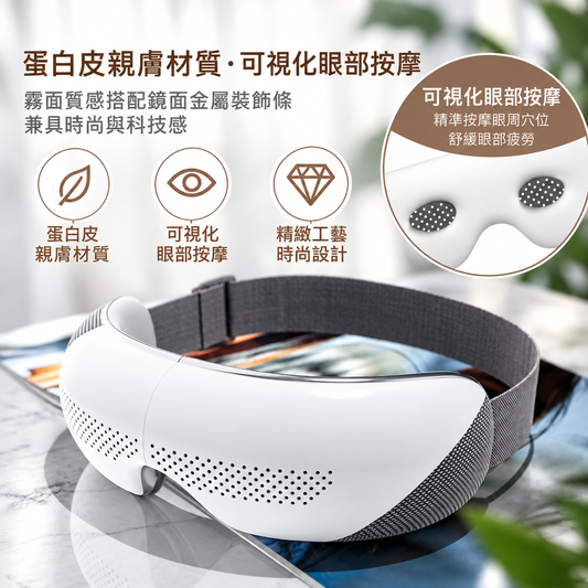 二合一熱敷按摩智能可折疊眼罩(預購14天到貨)