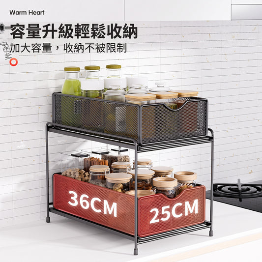 廚房調味料抽拉式滑軌抽屜置物架(預購14天到貨)