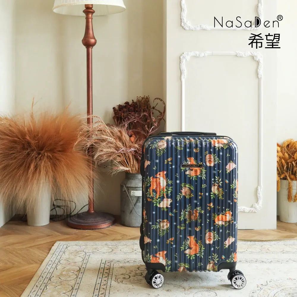 【送料無料】【NaSaDen】ジッパースーツケース  かわいい動物シリーズ 22/26/29インチ 新無憂 限量クラシック/限定コラボ アルミ合金 多段式 米国認証 TSA PU 超静音 防水内ポケット PC plus材質 防塵カバー【台湾直送】 NaSaDen行李箱