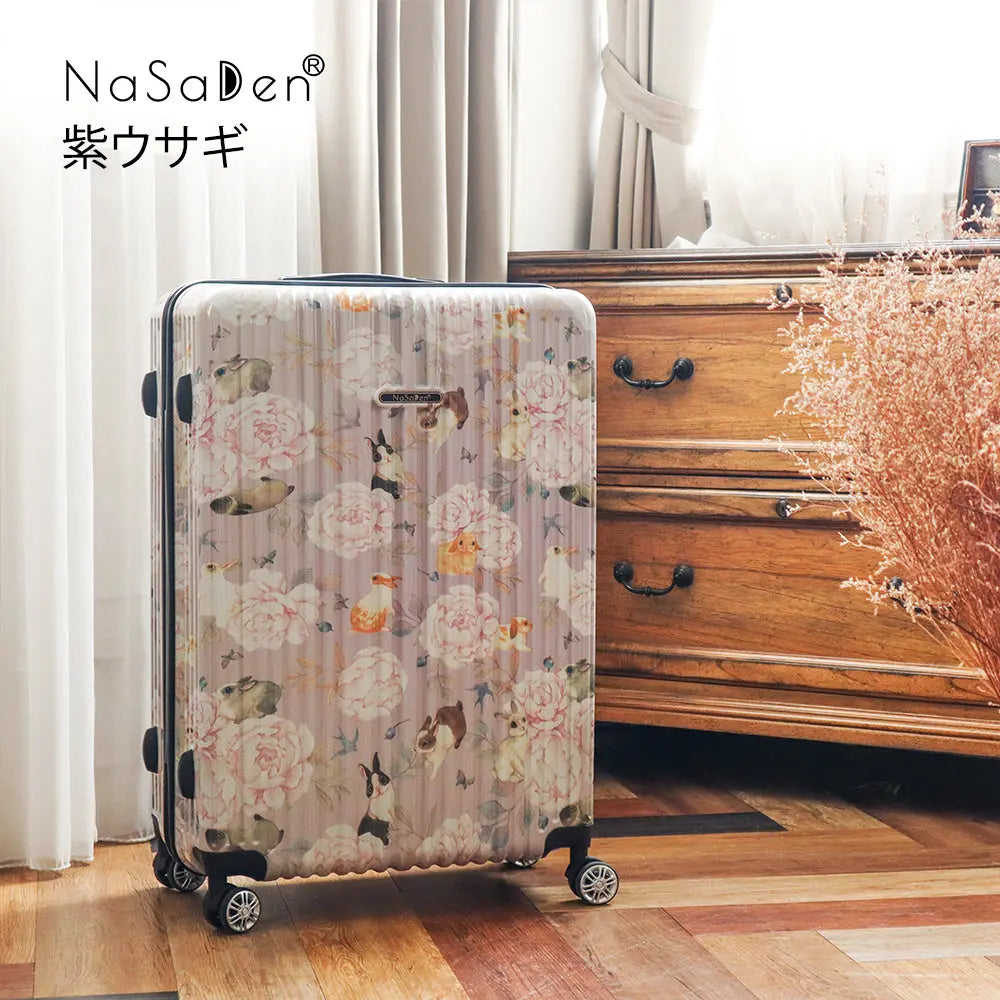 【送料無料】【NaSaDen】ジッパースーツケース  かわいい動物シリーズ 22/26/29インチ 新無憂 限量クラシック/限定コラボ アルミ合金 多段式 米国認証 TSA PU 超静音 防水内ポケット PC plus材質 防塵カバー【台湾直送】 NaSaDen行李箱