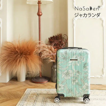【送料無料】【NaSaDen】ジッパースーツケース 花 シリーズ 22/26/29インチ 新無憂 限量クラシック/限定コラボ アルミ合金 多段式 米国認証 TSA PU 超静音 防水内ポケット PC plus材質 防塵カバー【台湾直送】 NaSaDen行李箱