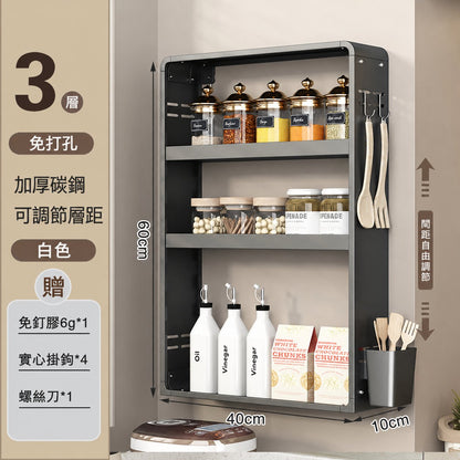多功能廚房置物架壁掛式調料多層牆上收納櫃
