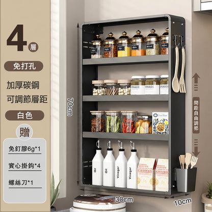 多功能廚房置物架壁掛式調料多層牆上收納櫃