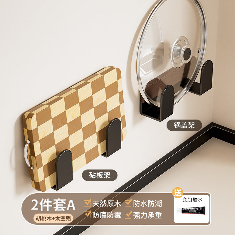 胡桃木廚房置物架免調料架