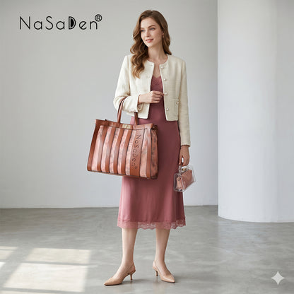 NaSaDen 女優フレイヤのファンタジーフラワーラブ同名のホローバッグ レディースバッグ/ハンドバッグ/トートバッグ/ビジネスハンドバッグ/トートバッグ/レザーバッグ
