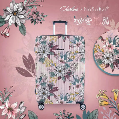 二代版 毓 NaSaDen納莎登新無憂【Charlene祕密花園聯名款】獨特印花拉鍊行李箱22/26/29吋 - 采寓生活館NaSaDen