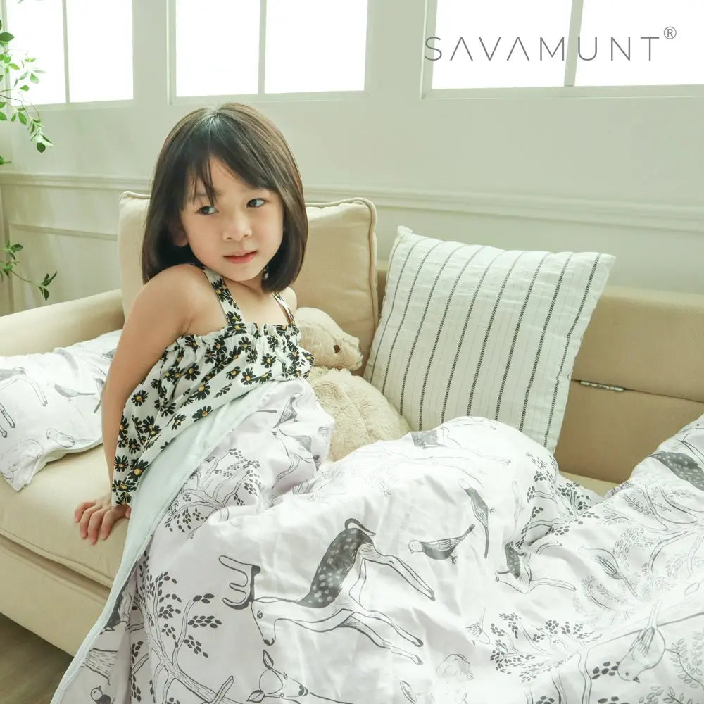 微瑕福利品【Savamunt賽芙嫚】 美國品牌寢具 奧地利蘭精莫代爾天絲™IONIC抗菌銀纖維【兒童四季被單/涼被/兩用被】 - 采寓生活館采寓生活館-德國NaSaDen台灣總代理